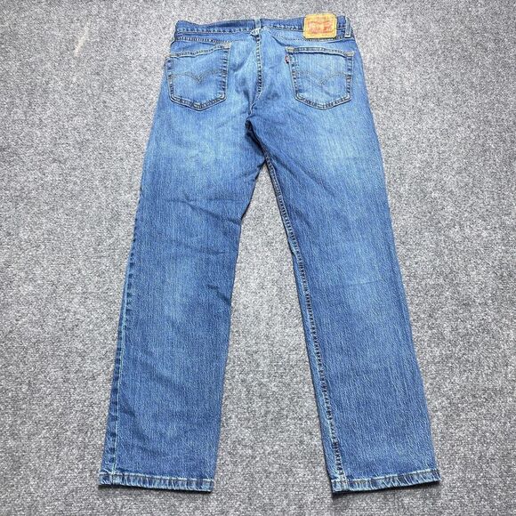 Levis Jeans Men 34x30 Blue 505 Regular Fit Straight Leg Medium Wash Tag 34x30 - Picture 13 of 16